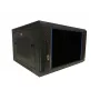 DSIT armário de servidor de montagem na parede 6U 19 polegadas com porta de vidro e painéis laterais perfurados, 600x600x368 mm (DS6606ZP)