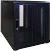 DSIT armário rack de servidor autónomo 12U, 600x600x720 mm, porta frontal perfurada com fecho, preto