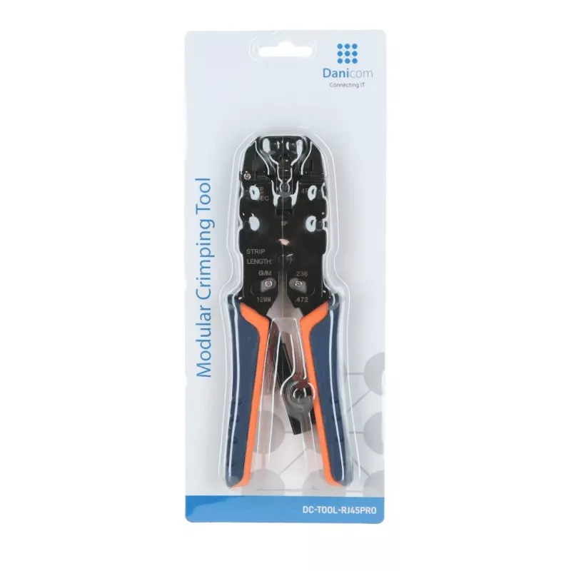 DSIT DC-TOOL-RJ45PRO alicate de cravar profissional para fichas RJ45 com corta-cabos e descarnador
