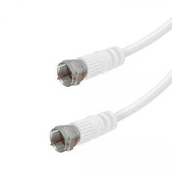 Vivanco VVSAT15MMW cabo coaxial de satélite branco 1,5 m, ficha F macho para ficha F macho, 75 Ohm, duplamente blindado