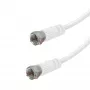 Vivanco VVSAT15MMW cabo coaxial de satélite branco 1,5 m, ficha F macho para ficha F macho, 75 Ohm, duplamente blindado