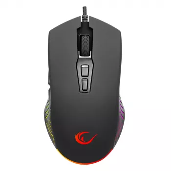 Rato gaming com fio Rampage Spear V2 12800 DPI ótico RGB preto