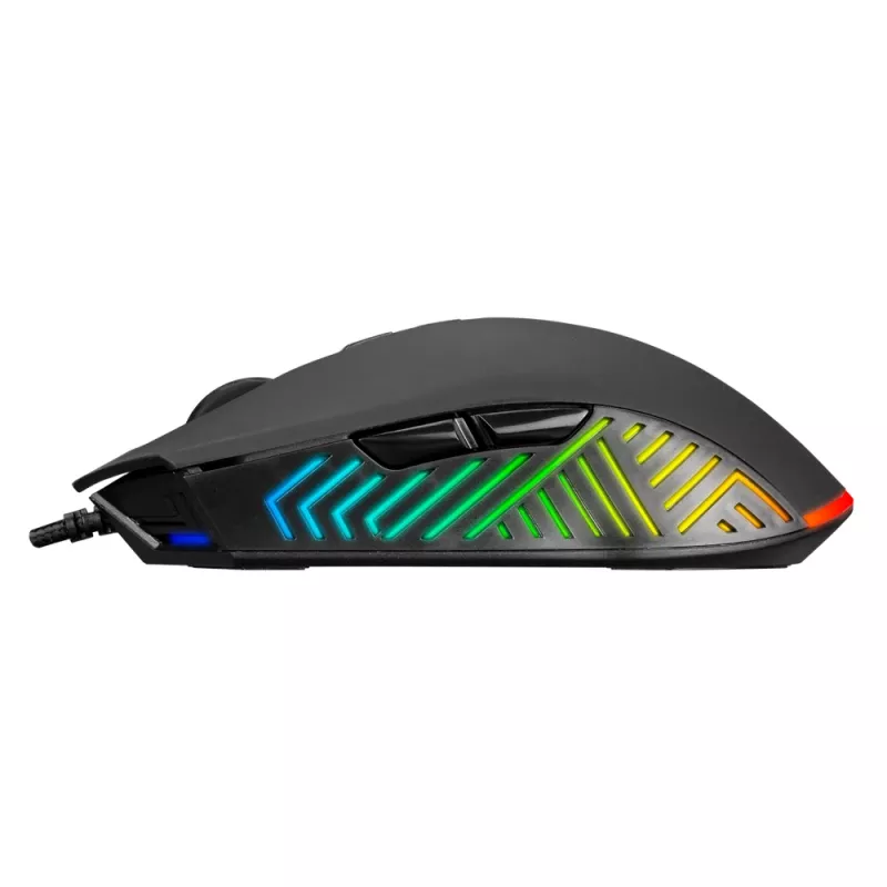 Rato gaming com fio Rampage Spear V2 12800 DPI ótico RGB preto