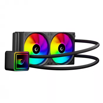 Arrefecedor líquido de CPU Rampage INFINITE V240 ARGB 240mm com visor de temperatura, preto