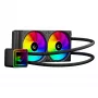 Arrefecedor líquido de CPU Rampage INFINITE V240 ARGB 240mm com visor de temperatura, preto