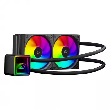Arrefecedor líquido de CPU Rampage INFINITE V240 ARGB 240mm com visor de temperatura, preto