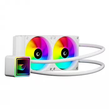 Arrefecedor líquido de CPU AIO Rampage INFINITE V240 branco 240mm ARGB com visor de temperatura