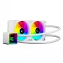 Arrefecedor líquido de CPU AIO Rampage INFINITE V240 branco 240mm ARGB com visor de temperatura