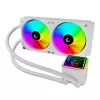 Arrefecedor líquido de CPU AIO Rampage INFINITE V240 branco 240mm ARGB com visor de temperatura