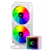Arrefecedor líquido de CPU AIO Rampage INFINITE V240 branco 240mm ARGB com visor de temperatura