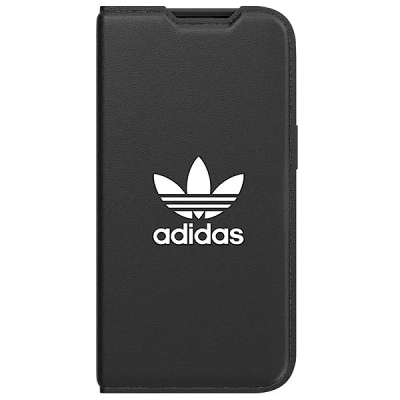 Capa tipo livro Adidas Originals BASIC para iPhone 14/15/13 6,1 polegadas preto/branco