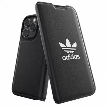 Capa tipo livro Adidas Originals Basic para iPhone 14 Pro, preto e branco