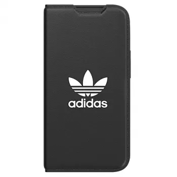 Capa tipo livro Adidas Originals Basic para iPhone 14 Pro, preto e branco