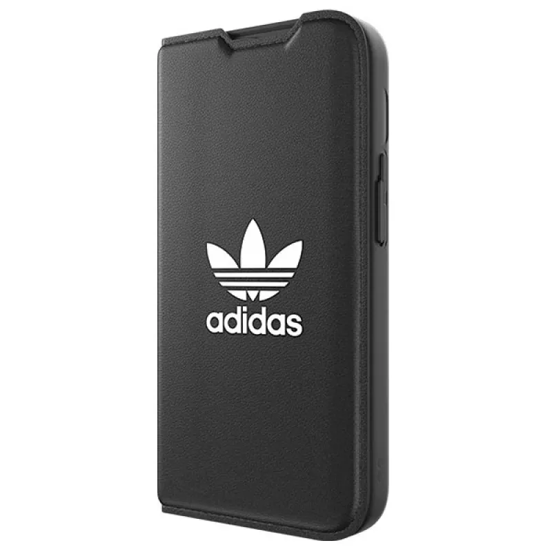 Capa tipo livro Adidas Originals Basic para iPhone 14 Pro, preto e branco