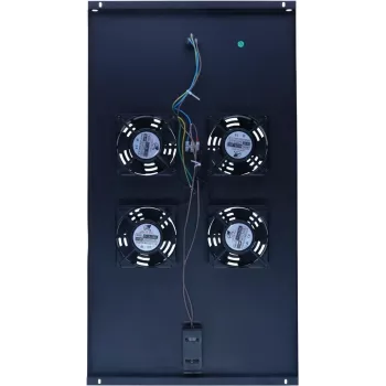 DSIT DS-FT100 unidade de arrefecimento para armário de servidor com 4 ventoinhas e termostato para armários de 1000 mm de profundidade, 1U, 230V, preto