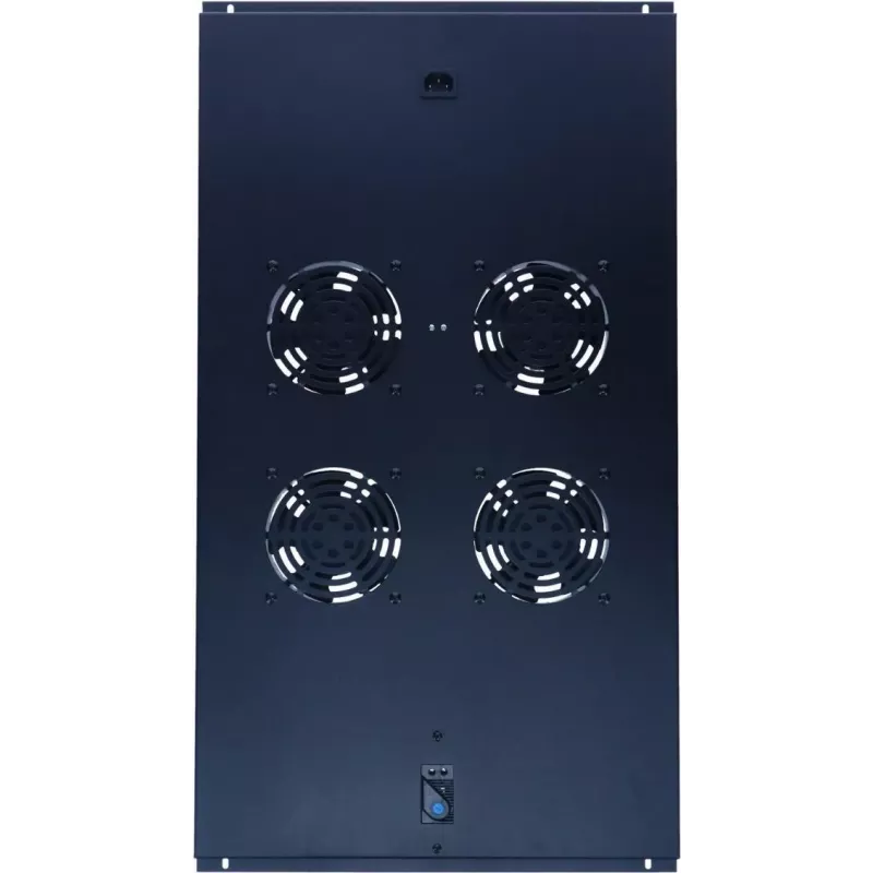 DSIT DS-FT100 unidade de arrefecimento para armário de servidor com 4 ventoinhas e termostato para armários de 1000 mm de profundidade, 1U, 230V, preto