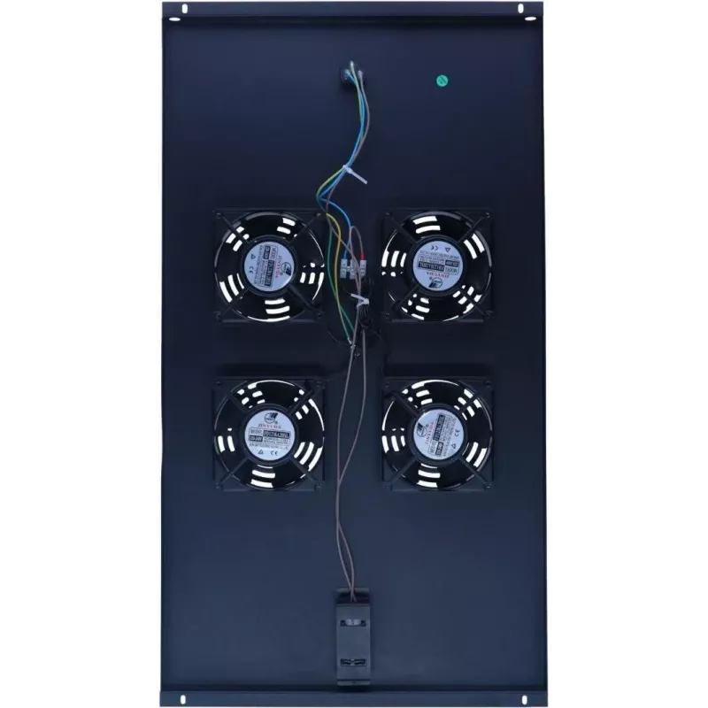 DSIT DS-FT100 unidade de arrefecimento para armário de servidor com 4 ventoinhas e termostato para armários de 1000 mm de profundidade, 1U, 230V, preto