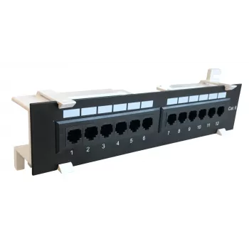 DS-IT painel de patch CAT 6 para parede, 12 portas UTP (DS-Patch6-12UTP-WM)