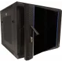 DSIT DS6609ZP Caixa de servidor para montagem na parede 9U 19 polegadas com porta de vidro e painéis laterais perfurados, 600x600x501 mm, Preto