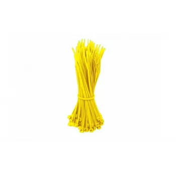 DSIT Abraçadeiras de nylon amarelas 140mm - pack de 100 (auto-aperto, 80N resistência à tração)
