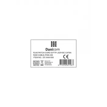 Cabo de rede DSIT CAT 6a LSOH - S/FTP - 5 metros - rosa - cabo patch