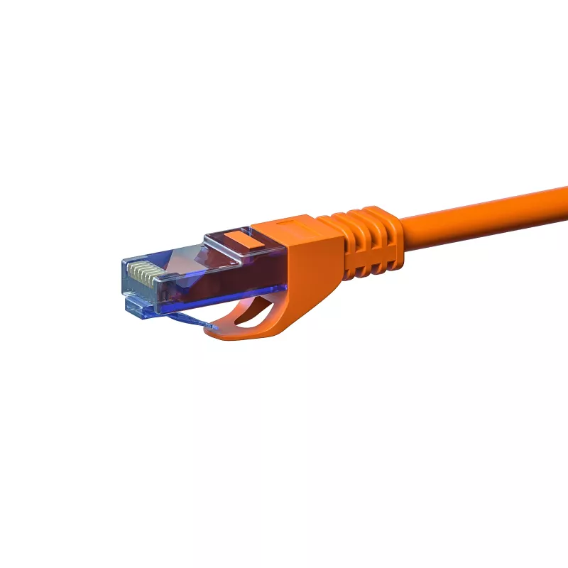 Cabo patch Ethernet DSIT CAT6a U/UTP 100% cobre, 0,5 m, laranja, 10Gbps, 500MHz, RJ45 (DC-U6A6-005)