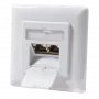 Tomada de dados DSIT Cat.6 blindada de dupla RJ45 para embutir, branco