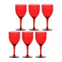 Conjunto ROSE&TULIPANI FIABA de 6 copos de vinho de acrílico 400 ml, vermelho