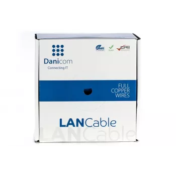 Cabo de condutor sólido DSIT DANICOM DC-UTP6A-100S-DCA CAT6A U/UTP, 100 m, LSZH (Dca)