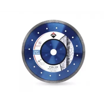 Disco de corte diamantado RUBI TVA 115 SUPERPRO - 115 mm com rebordo contínuo para porcelana, cerâmica, granito, mármore, corte húmido/seco