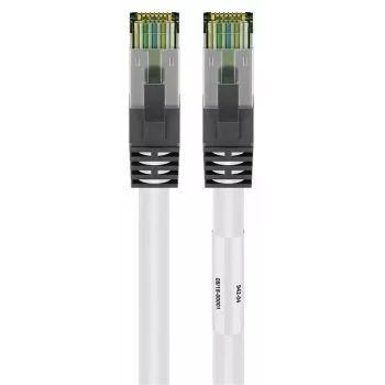 Cabo de rede DSIT RJ45 S/FTP PiMF CAT 8 branco 0,50m