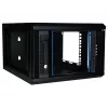 Armário de parede DSIT 4U 10 polegadas com porta de vidro de segurança, 370x450x264 mm, preto