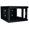 Armário de parede DSIT 4U 10 polegadas com porta de vidro de segurança, 370x450x264 mm, preto