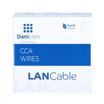 Rolo de cabo de rede DSIT CAT5e F/UTP 50m Solid Core CCA Cinzento (DC-FTP5CCA50S-GRY)