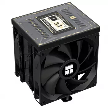 Arrefecedor de CPU a ar Thermalright Burst Assassin 120 Vision Black ARGB com ecrã TFT-LCD, 6 heatpipes, 220W TDP, ventoinha PWM de 120mm, Intel LGA1700/1200/115X/2011/2066, AMD AM5/AM4