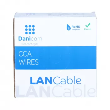 DSIT CAT6 U/UTP cabo de rede flexível cinzento CCA de 50 m em rolo