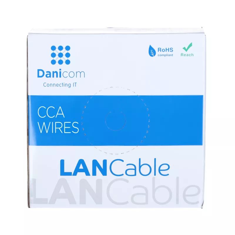 DSIT CAT6 cabo de rede U/UTP AWG 24/7 flexível 100 metros cinzento CCA