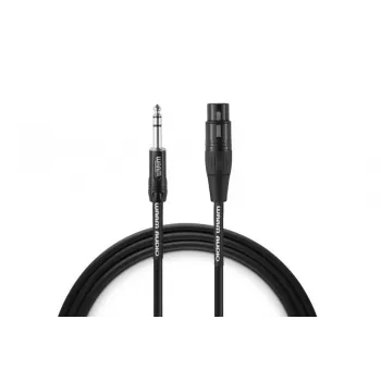 Warm Audio Premium Series cabo XLR fêmea para ficha TRS de 6,35 mm 0,9 m preto