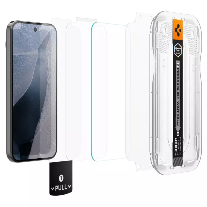 Spigen Glas.tR EZ Fit Pro AC pack de 2 protetores de ecrã em vidro temperado para Google Pixel 11 / Pixel 11 Pro - transparente