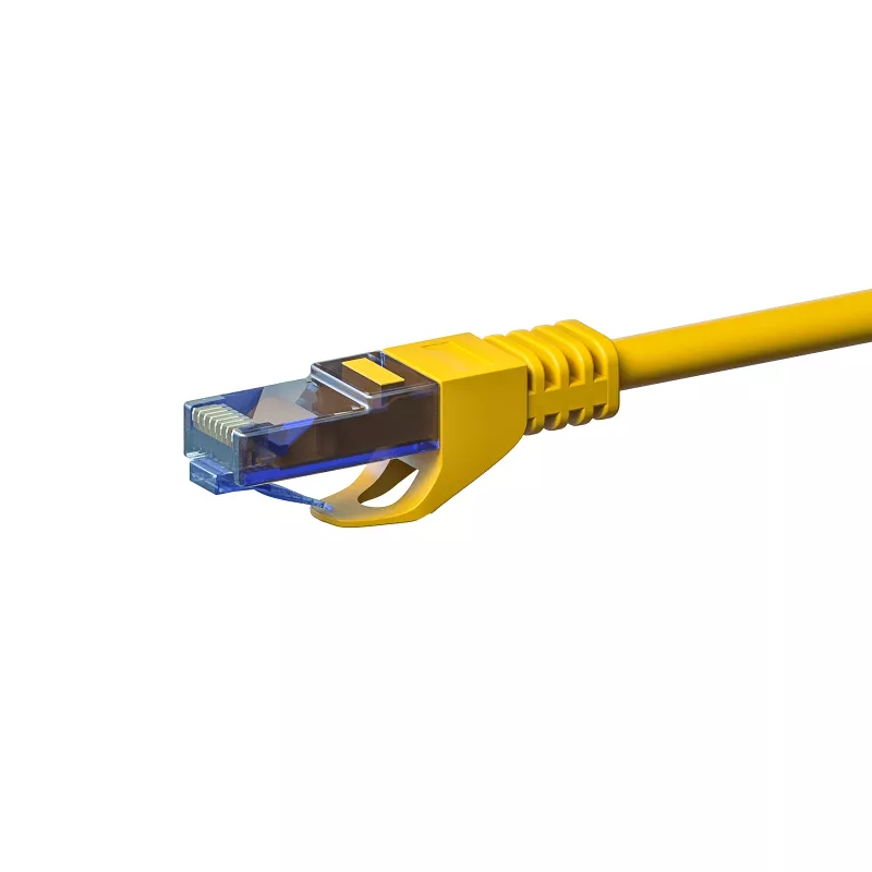 DSIT CAT6a U/UTP cabo de rede Ethernet 100% cobre, RJ45, 1m, amarelo