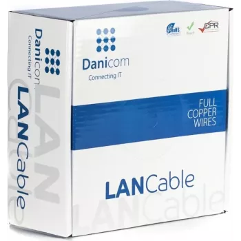 Cabo de rede DSIT DANICOM CAT6A U/UTP 100m PVC flexível (Fca)