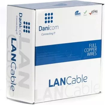 Cabo de instalação exterior DSIT CAT7 S/FTP 50m condutor sólido PE Fca 10Gbit/s preto