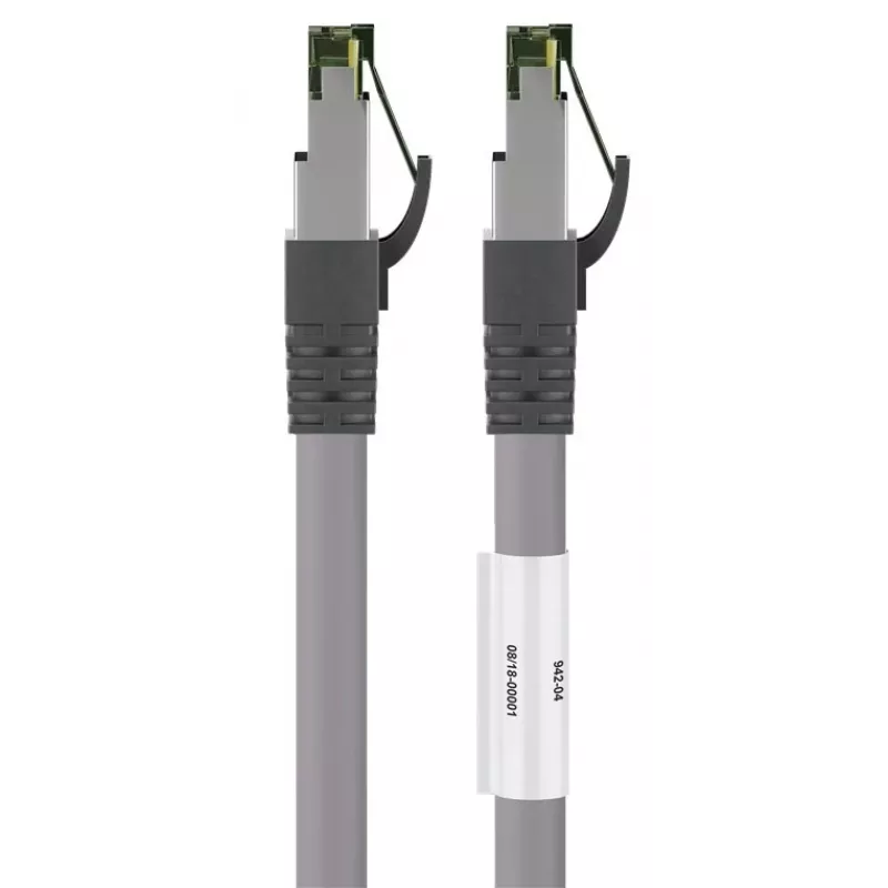 Cabo de rede DSIT RJ45 S/FTP PiMF CAT 8 cinzento 1m