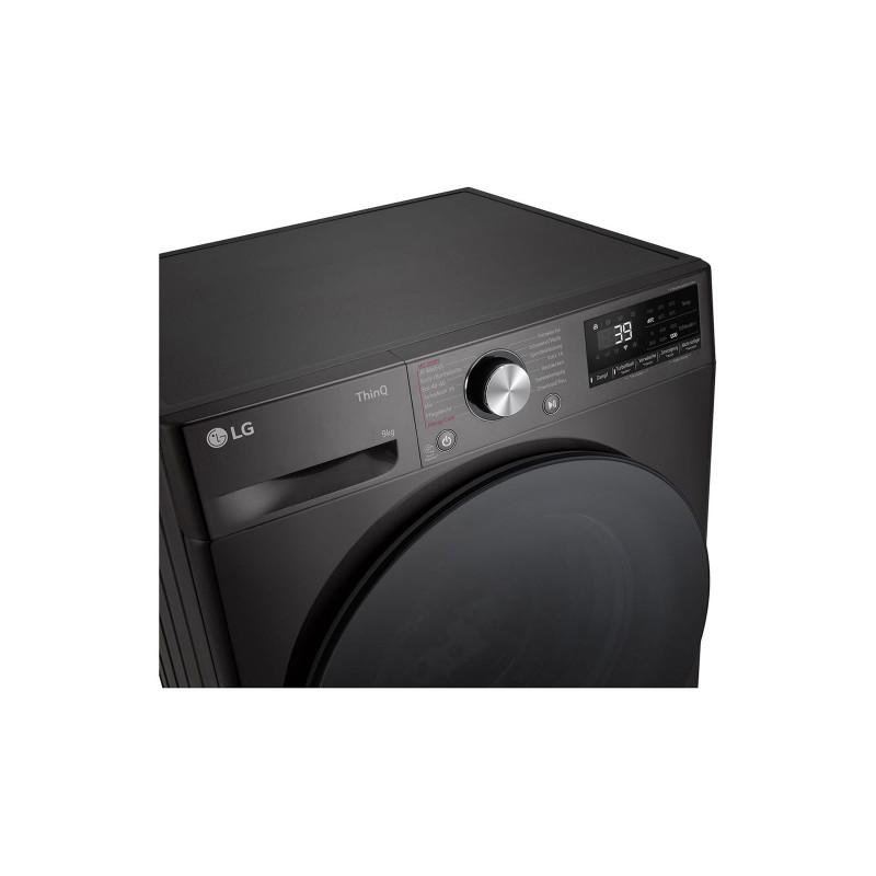 Máquina de lavar LG F2V7SLIM9B Slim-Fit 9kg com AI DD e vapor - branca