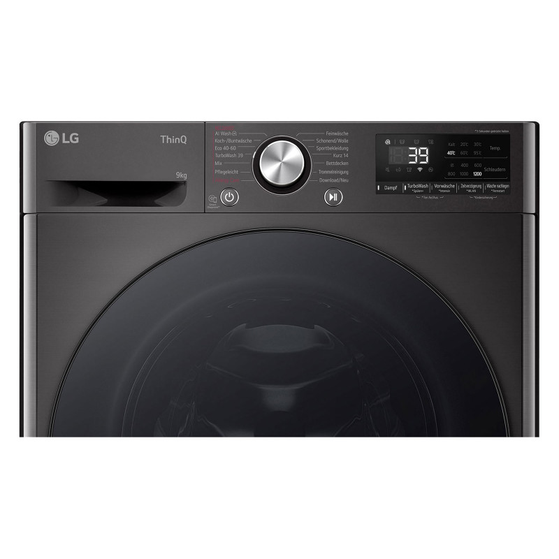 Máquina de lavar LG F2V7SLIM9B Slim-Fit 9kg com AI DD e vapor - branca
