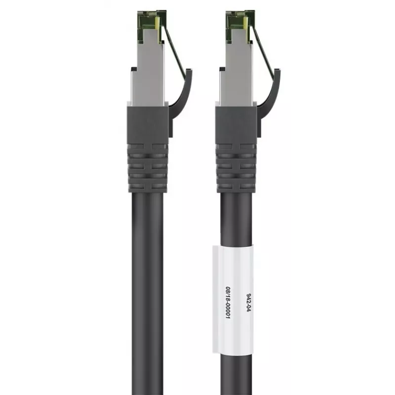 Cabo de rede DSIT RJ45 S/FTP PiMF CAT 8 preto 3m