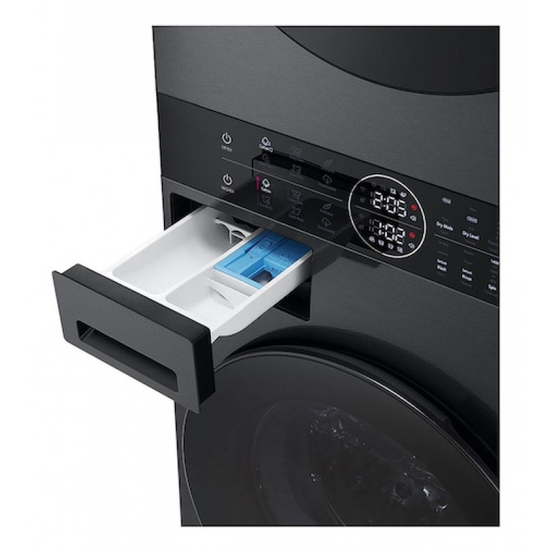 LG ELECTRONICS WashTower WT1210BBF (WiFi) 12kg/10kg máquina de lavar e secar combinada com AI DD™, Steam+ e ezDispense™ - Black Steel
