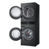 LG ELECTRONICS WashTower WT1210BBF (WiFi) 12kg/10kg máquina de lavar e secar combinada com AI DD™, Steam+ e ezDispense™ - Black Steel