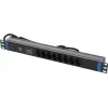 Régua de tomadas suíças DSIT DS-8PDU-CH-SPO 8 tomadas com proteção contra sobretensão e sobrecarga, cabo 1,8 m, preta