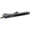 Régua de tomadas suíças DSIT DS-8PDU-CH-SPO 8 tomadas com proteção contra sobretensão e sobrecarga, cabo 1,8 m, preta